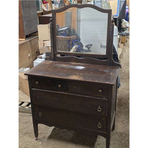 Dresser with mirror- 40" by 20" by 37"H