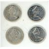 Image 2 : (4) 1967 Canada Silver 25 Cents.