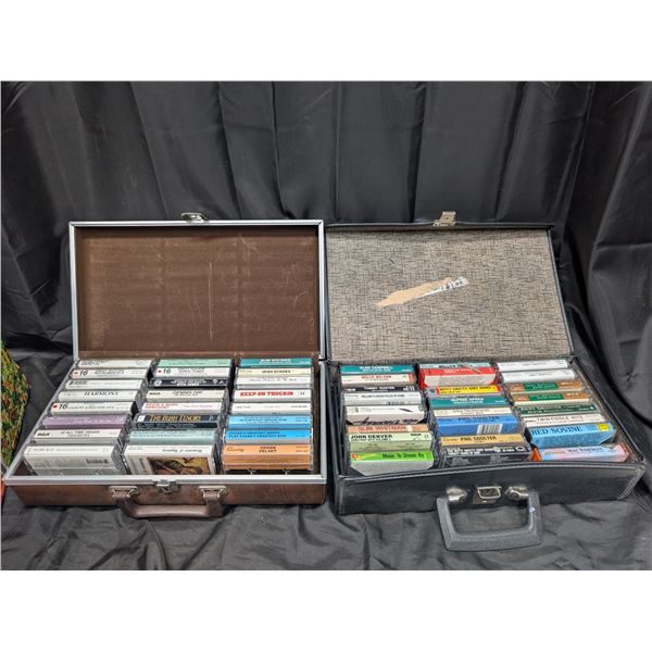 (2) Carry Cases full of Cassette Tapes