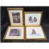 Image 1 : (4) 11"x9" Native Paintings Framed