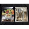 Image 1 : Vintage w/ Original Box, Gold Plated Stainless Steel 74pc Tableware (new in Box Possibly)
