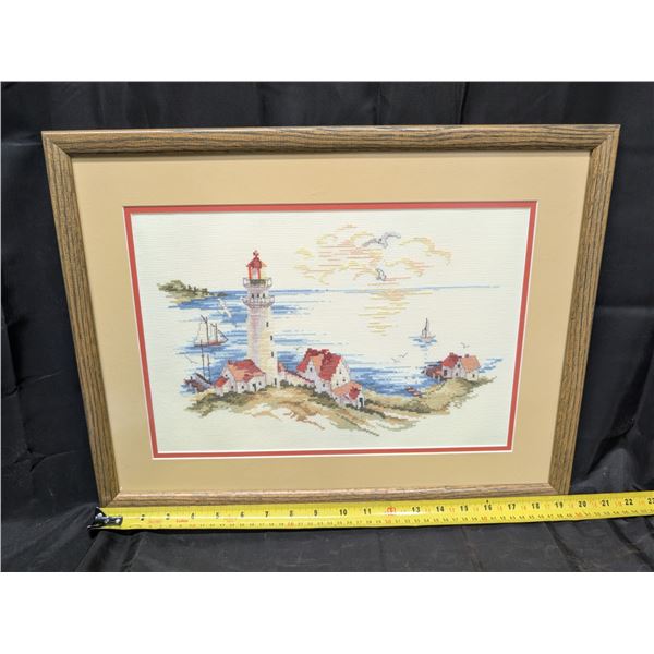 20"x15" Country Custom Farm and Gallery Framed Needle Point