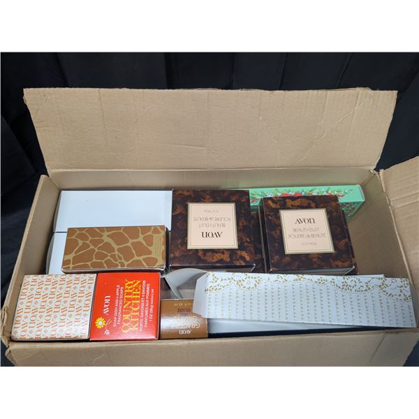 Box full of Vintage Perfume, Make up items, soaps, and etc.