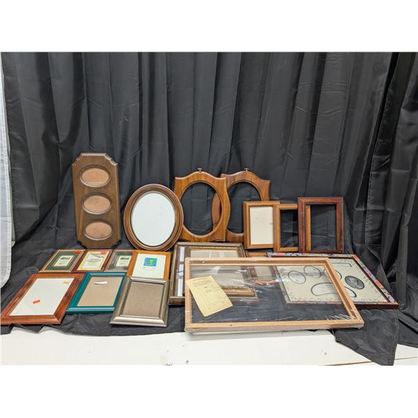 Giant lot of Picture Frames (Variety Wood, Sizes)