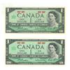 Image 1 : (2) 1967 Bank of Canada One Dollars -Uncirculated.