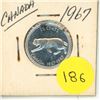 Image 1 : 1967 Canada Silver 25 Cents Coin.