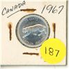Image 1 : 1967 Canada Silver 25 Cents Coin.