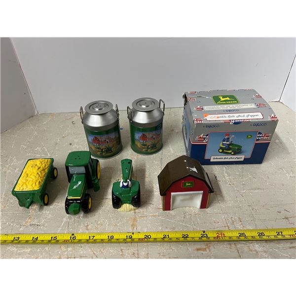 (4) John Deere Salt and Pepper Shakers (1) with Box