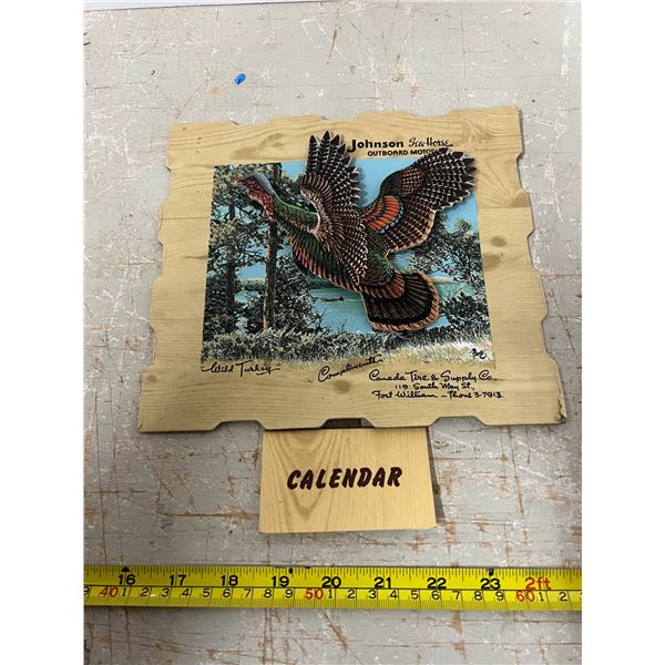 1957 Vintage Rare Johnson sea horse out Board motor advertising calendar Fort William complete