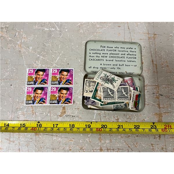 Various Panel Stamps Elvis 4 Panel w/ Tin