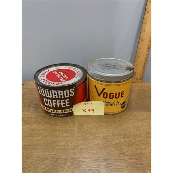 Vogue and Edwards Tins