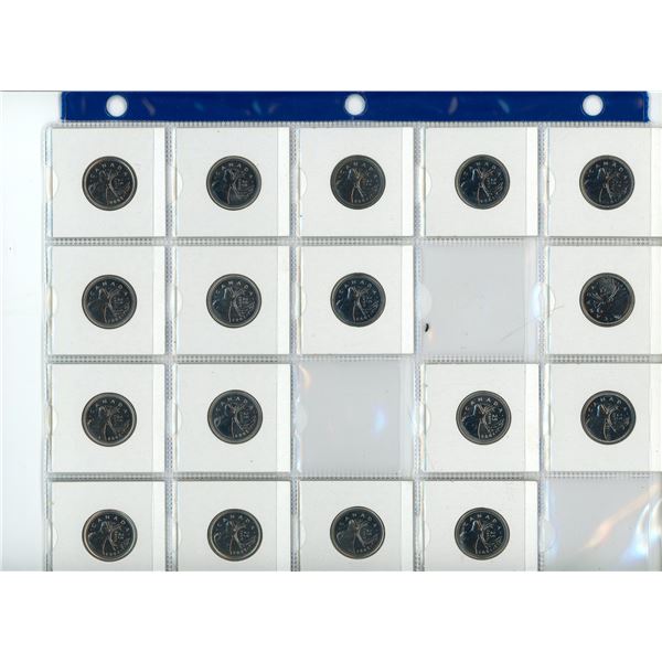 Collection of 25 Cent Canadian Coins From 1990-92, 1994, 1996-99 and 2001-2009