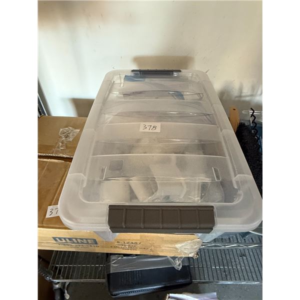 Plastic cont of closet items