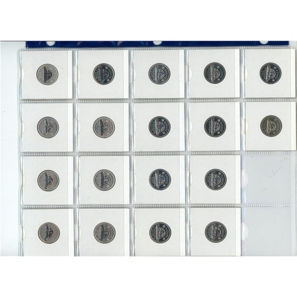 Collection of 5 Cent Canadian Coins from 1997-1998 and 2001-2002 P-2016