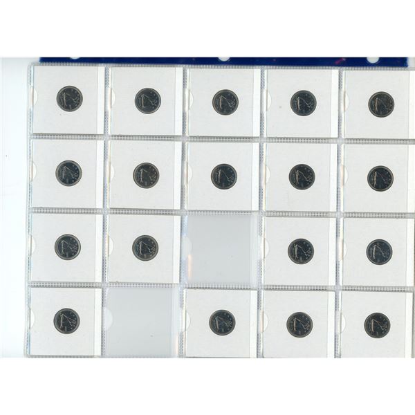 Collection of 10 Cent Canadian Coins From 1990-1999, 2001-2004, and 2006-2009