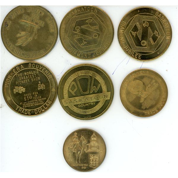 Lot of Saskatchewan Saskatoon Jubilee Trade Dollars From 1965-1969