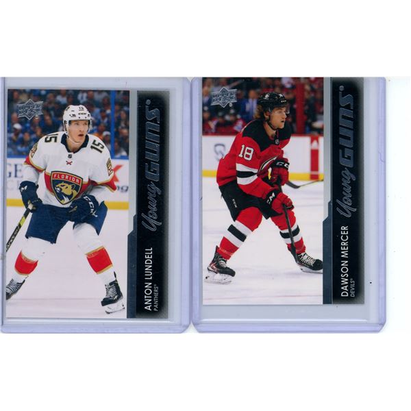 (2) Mercer and Lundell Young Guns Cards #459 and #489