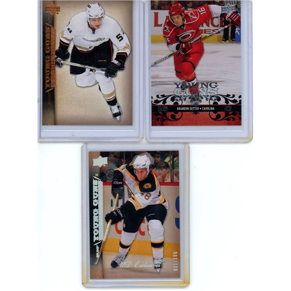 (3) Young Guns Cards (Sutter, Ryan, Hunwich (Exclusives)