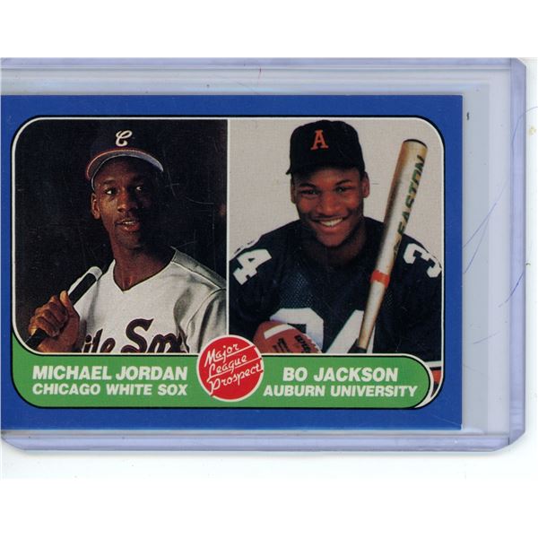 Michael Jordon and Bo Jackson 1990 Major League Prospects card