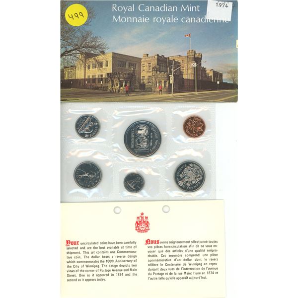 1974 Canada Uncirculated Coin Set.