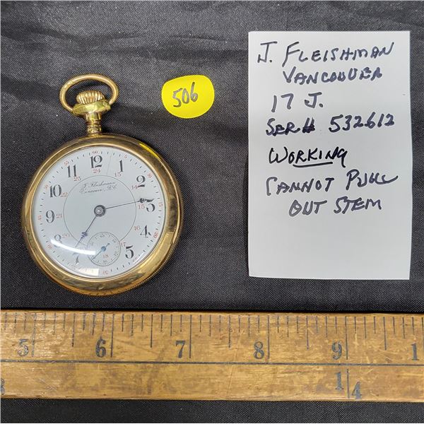 J. Fleishman Vancouver , 17J Working, Cant Pull Out Stern