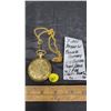 Image 1 : Fleet, Pocket Watch Works Keeps Time w/Fob Stern Pulls out