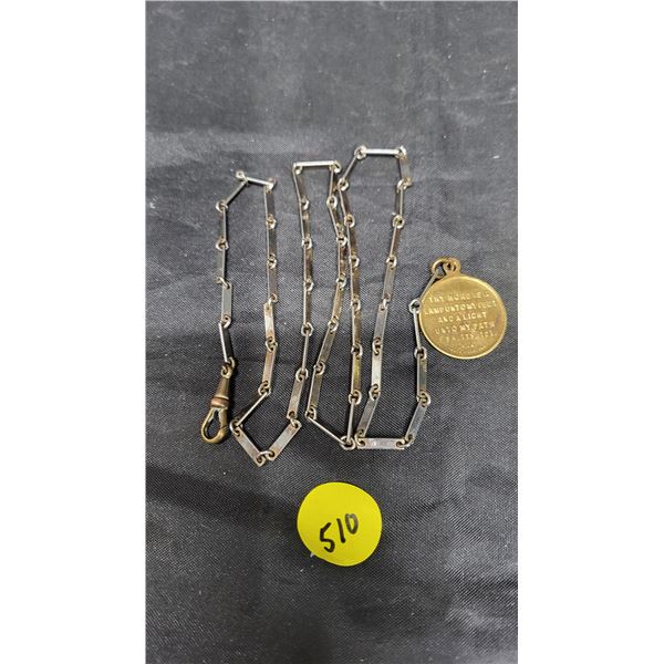 24 Pocket Watch Fob, Made in England w/ bible Verse