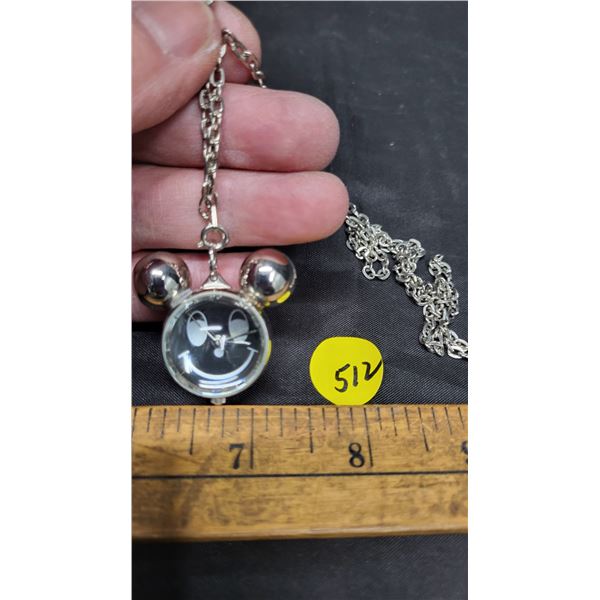 Mickey Mouse Pendant Watch Ladies, Not Working