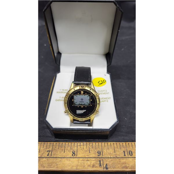 Outline, Mans Watch Leather Band Needs Battery