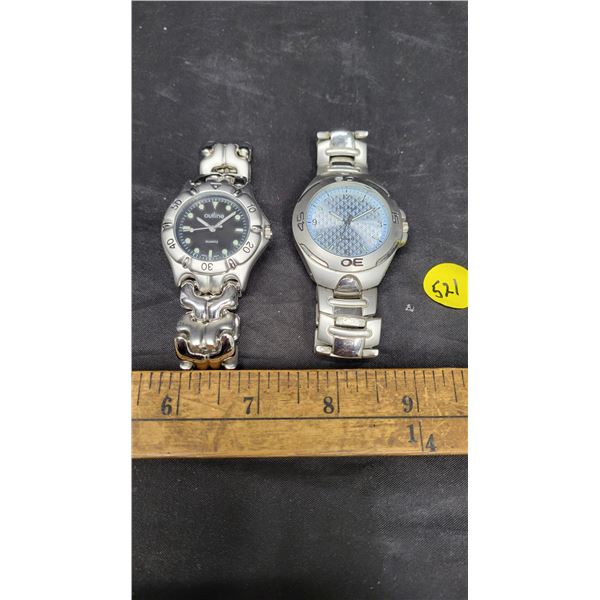 (2) Men's Watches, Outline, Japan + Carl Ange, needs Battery's