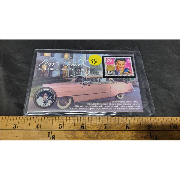 2002 25th Anniversary Collection, Elvis -Card, picture Coin, Stamp