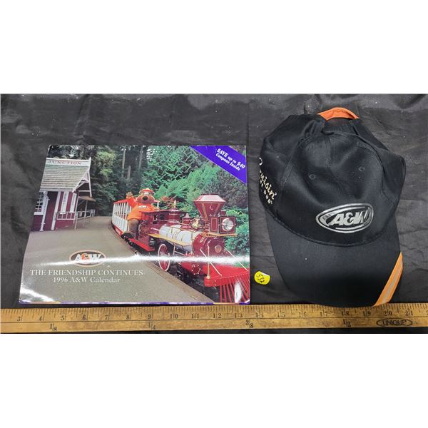 A&W 1996 Calendar and A&W Cap