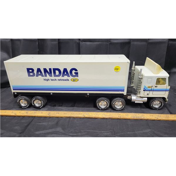 22" Long Bandag Semi Truck and Trailer All Metal