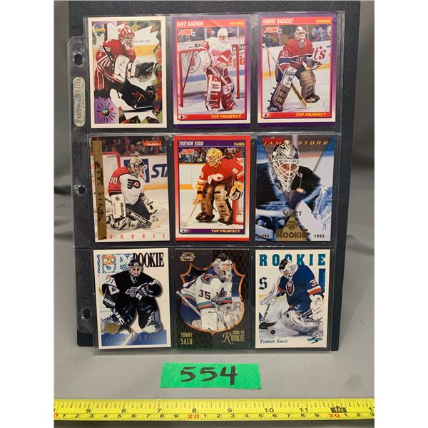 9 Rookie/ Goal tender cards