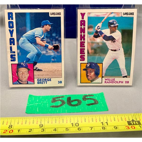 2 vintage 1979 OPC baseball cards-George Brett and Willie Randolph