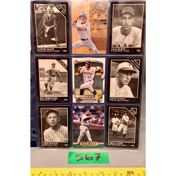 9 collectors baseball cards