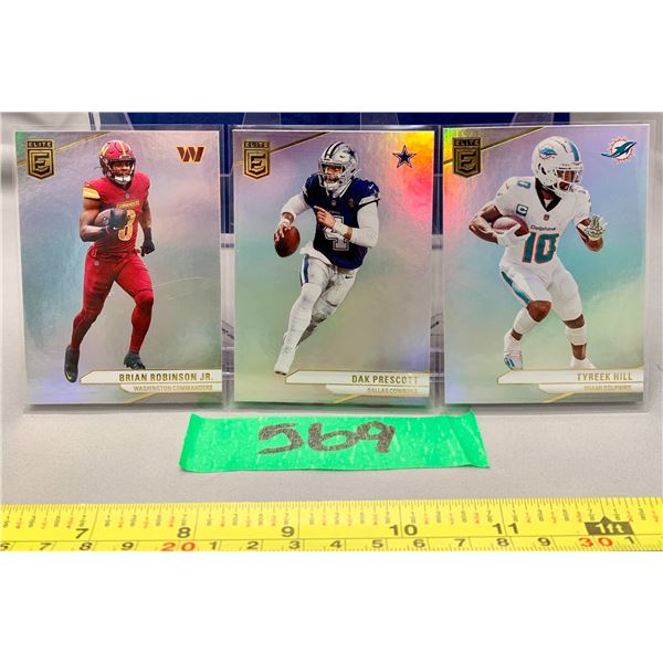 3 NFL elite football cards