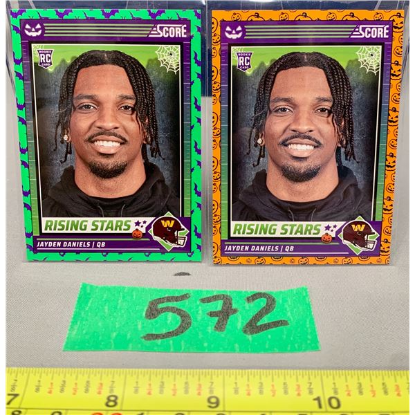 2 rare NFL jayden daniels rookie cards