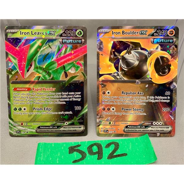 Pokemon iron leaves and iron boulder 2 card holo set- authentic