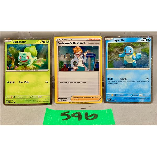 Pokemon 3 cosmos holo cards- bulbasaur and squirtle- authentic