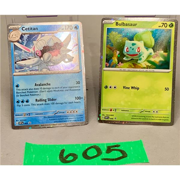 Pokemon bulbasaur chosmo holo and cetitan holo cards- authentic