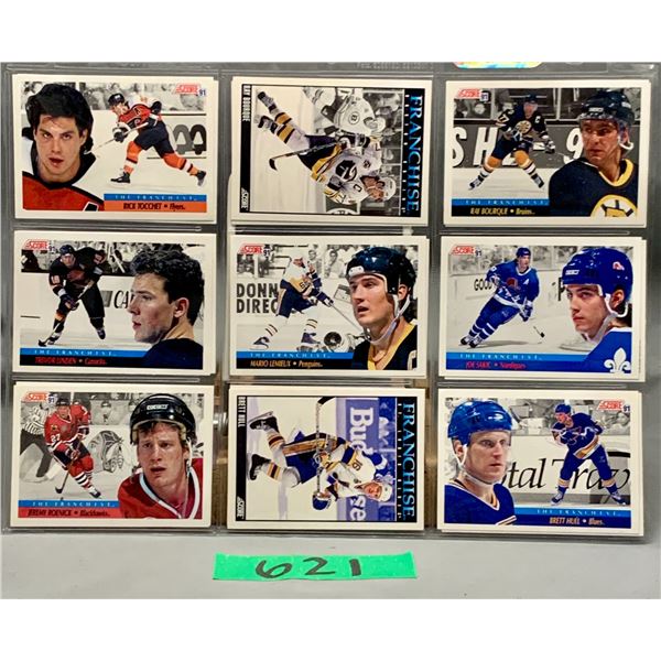 18 The franchise special inserts hockey cards- lemieux, sakic, bourque
