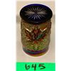 Image 5 : Vintage Dugan cobalt blue rare maple leaf carnvial glass tumbler