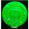 Image 1 : Vintage Uranium glass 8.75" floral wheel dinner plate- unsure of year