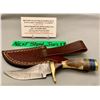 Image 3 : Custom handmade damascus steel skinning knife with leather sheath
