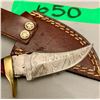 Image 6 : Custom handmade damascus steel skinning knife with leather sheath