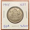 Image 1 : 1955 Canadian Silver 50 cent coin.