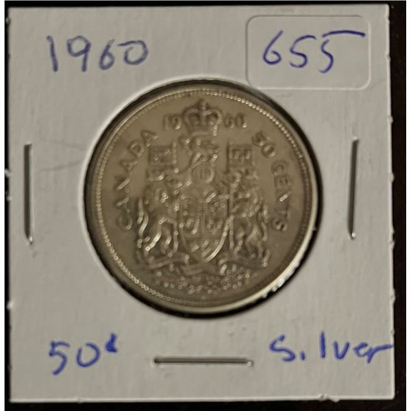 1960 Canadian Silver 50 cent coin.