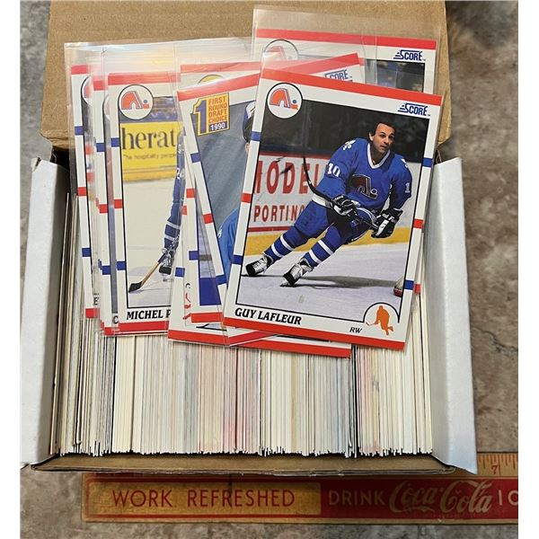 Battle of Quebec! Montreal Canadians and Quebec Nordiques hockey cards. 300 count box. Mixed Brands.