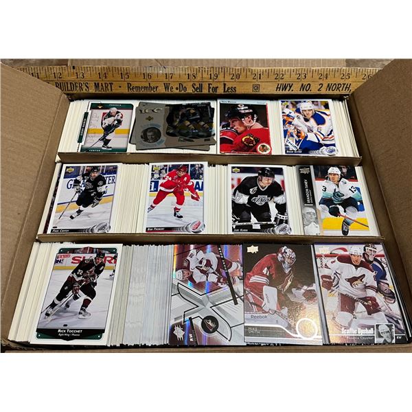 Large box of Upper Deck Hockey cards. Mixed years. Duplicates. 2200+.